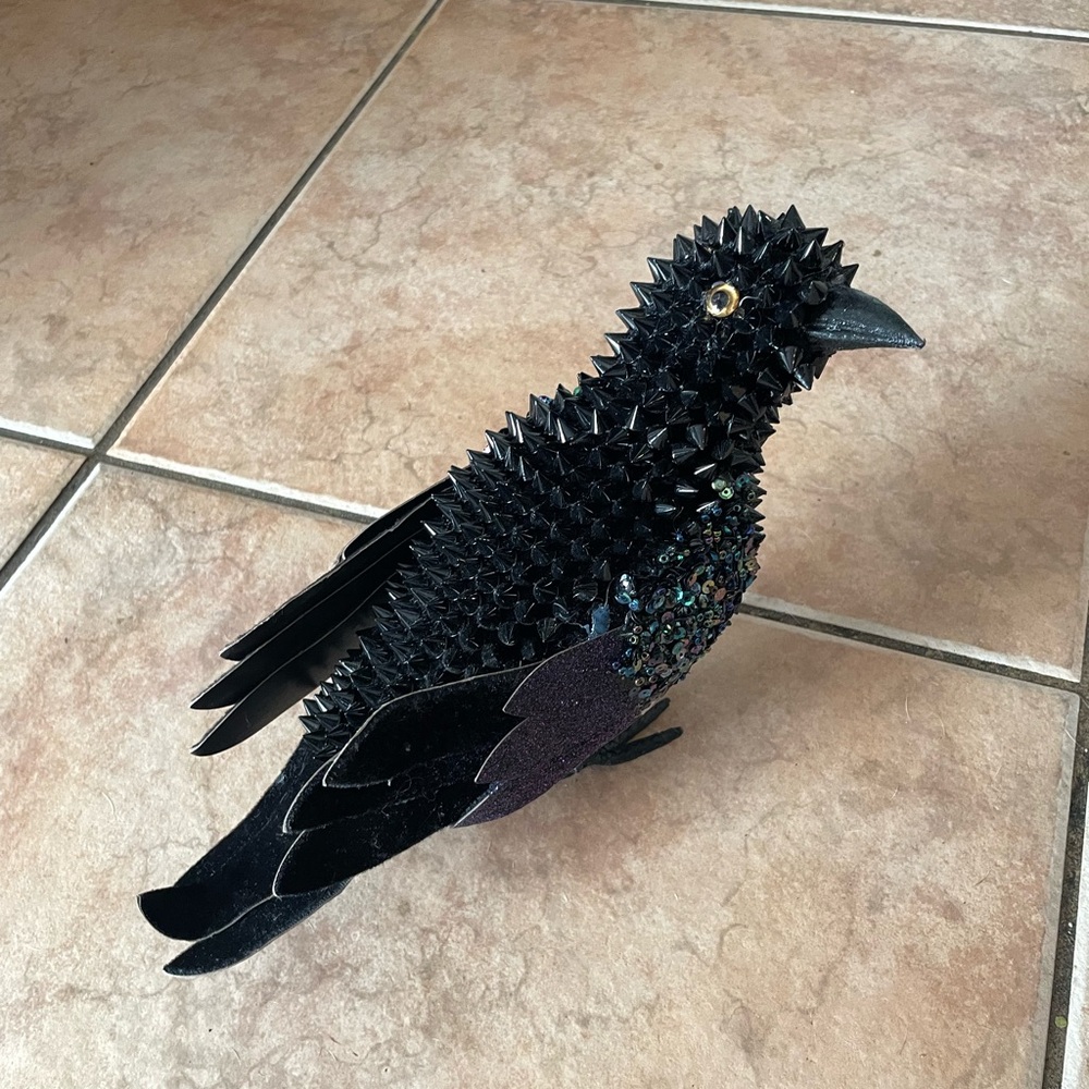 Black Decorative Bird Figurine